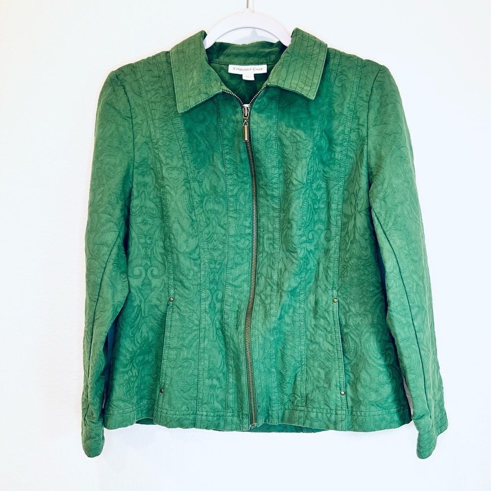 COLDWATER CREEK WOMENS GREEN JACKET SIZE 12